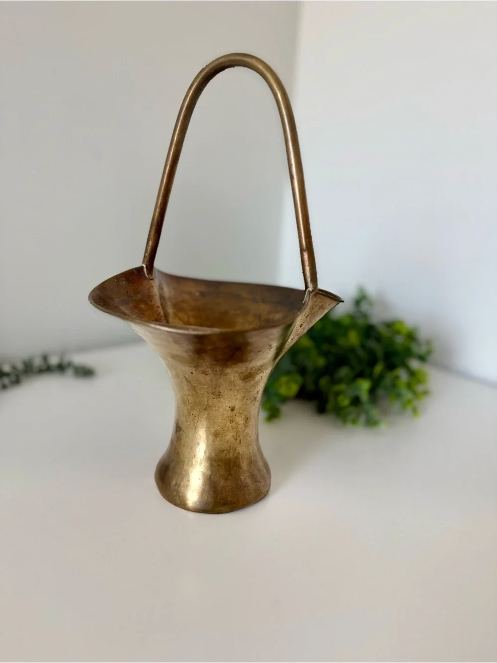 Vintage Brass Decorative Handled Vase - Home Accents